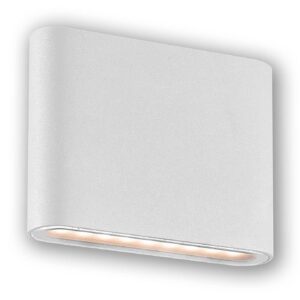 LED CCT Aluminium Up/Down Wall Light, 2 x 6w, IP54, White Finish